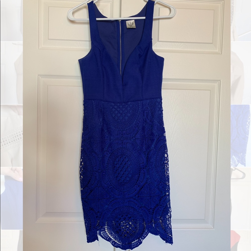 Lace Dress with Deep V